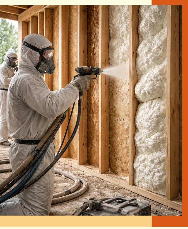 Утепление каркасного дома ППУ в Твери от 3044 руб./м2 — работа под ключ | ТепломастерТвр