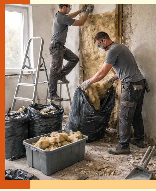 Демонтаж старого утеплителя и вывоз отходов в Твери